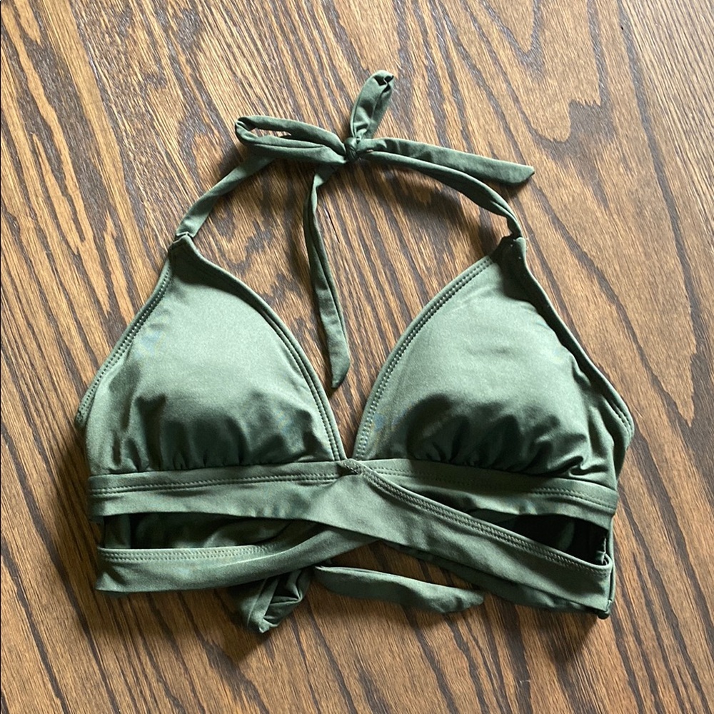 Green Halter Bikini Top